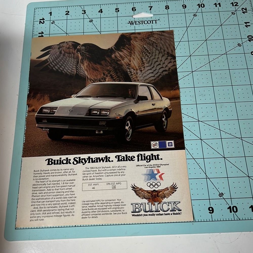 1983 Buick Skyhawk Original Print Ad Advertisement